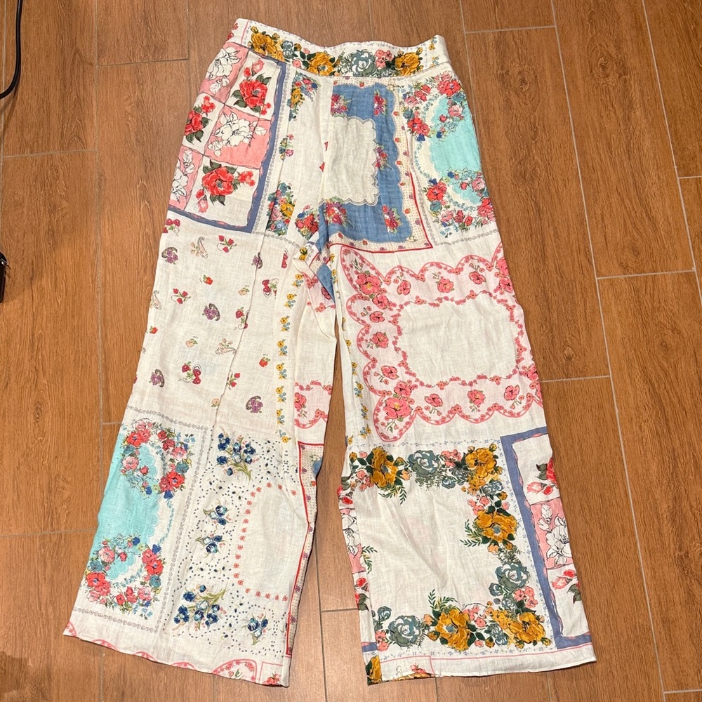 Zimmermann Multicolor Patchwork Wide Leg Pants
